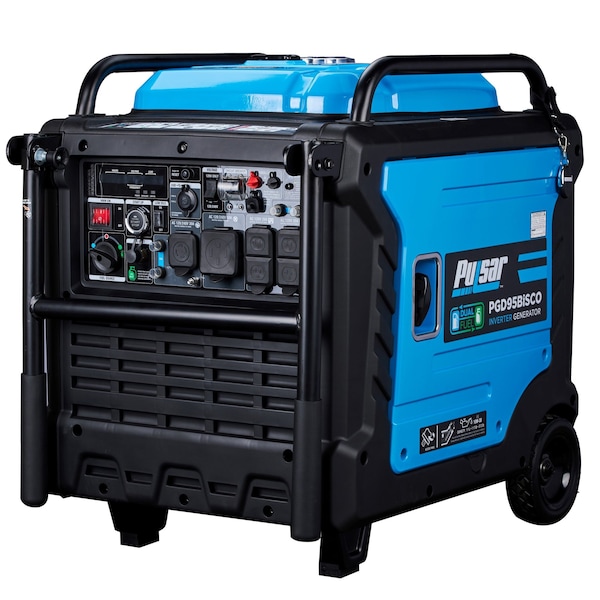 Pulsar Portable and Inverter Generator, Gasoline/Liquid Propane, 7,600 W/7,200 W Rated, 120/240V AC, 20 A PGD95BISCO - main